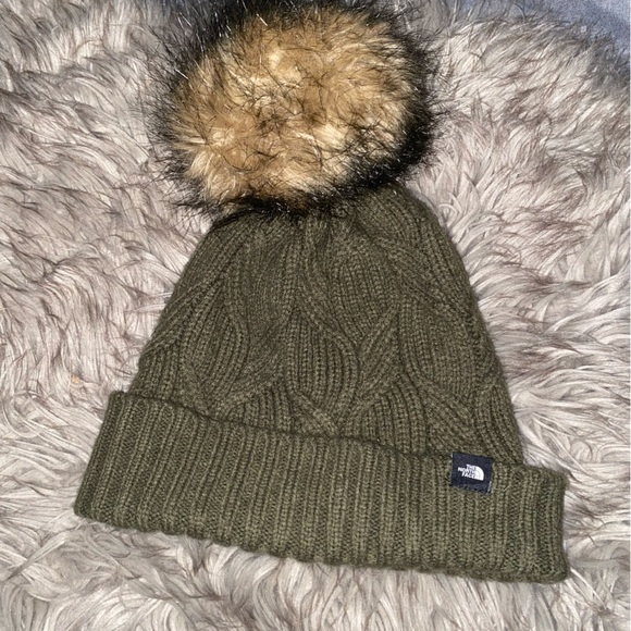 The North Face Accessories - The North Face Oh Mega Fur Pom Pom Beanie Green